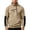 Khaki, variant on Mens Half Zip Fleece Sweatshirt- Stand Collar Warm Pullover Long Sleeve Casual Outdoor Tops With Zipper Chest Pocket Gray Size L