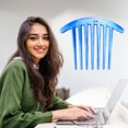 thumbnail image 2 of Unique Bargains 2 Pcs French Twist 7 Teeth Comb Teeth Hair Combs Clip Comb 4.1" Resin Blue, 2 of 7
