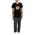 thumbnail image 4 of CafePress - Sleep With A Cat Pajamas - Women's Short Sleeve Print T-Shirt and Pants Dark Cotton Pajama Set, 4 of 7