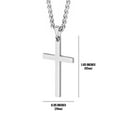 thumbnail image 5 of Men's Silver Cross Pendant & Wheat Chain Stainless Steel Necklace Set, 5 of 6
