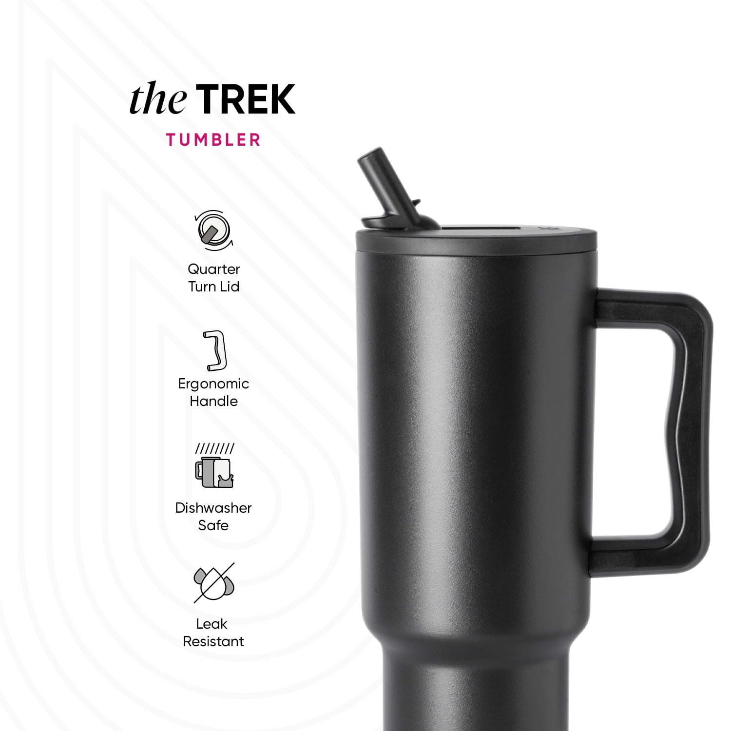 Simple Modern 40 fl oz Insulated Stainless Steel Trek Tumbler with Folding Straw Lid|Mystifying Blue Checkmate