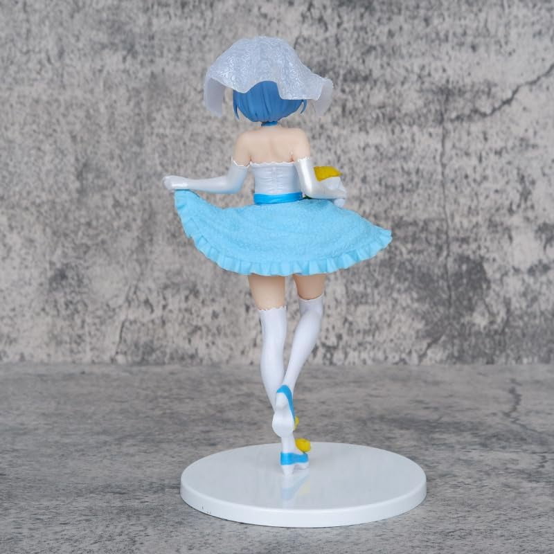 Newly Rem Figure Wedding Dress Rem Figurine 20cm/7.9inch Handmade PVC Anime Cartoon Manga Game Character Model Statue Collectible Craft Gift