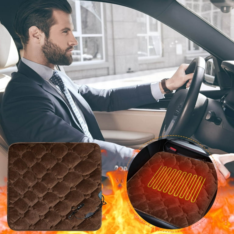 Oxgord Heated Car Seat Cushion with Lumbar Support Heating Pad (12 volts) 