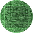 thumbnail image 1 of Ahgly Company Indoor Round Oriental Emerald Green Industrial Area Rugs, 4' Round, 1 of 4