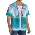 thumbnail image 2 of Kdxio Men'S Hawaiian Shirt For Men Short Sleeve Shirt Lighthouse Sea Port Summer Casual Holiday Beach Button Down T-Shirts, 2 of 5