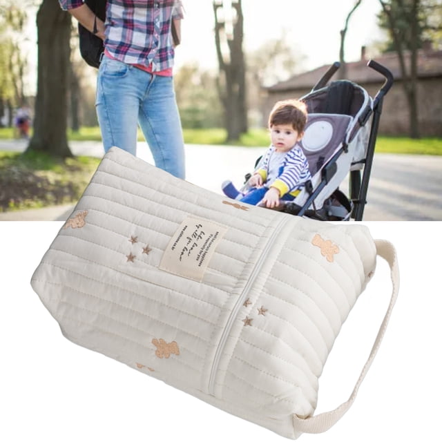 Diaper Bag Organizing Pouches, Multifunction Maternity Bag Mini Diaper Bag Diaper Bag Tote Quilted Cotton Cute Diaper Bag Baby Zipper Bag for Bottle Wipes Pacifier