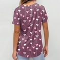 thumbnail image 4 of Valentine Day Scrub Tops for Women Love Heart Print Short Sleeve Cute Plus Size Workwear Nursing V Neck Medical Scrubs with Pockets Light Purple XL, 4 of 5