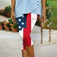thumbnail image 5 of QATAINLAV American Flag Capri Leggings for Women Summer Casual Stretch Cropped Yoga Pants Independence Day Patriotic Bottom Tight 4th of July Outfits Multicolor XL, 5 of 8