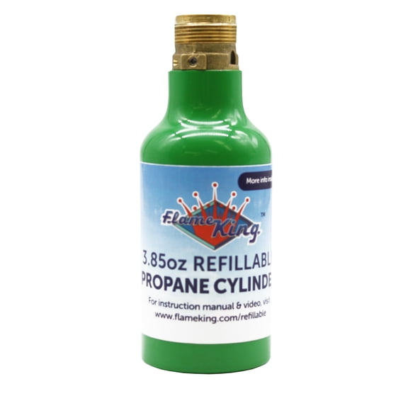 Flame King 1/4LB Refillable Empty Propane Tank for Camping - Propane Lamps, Lanterns and Stoves - Green