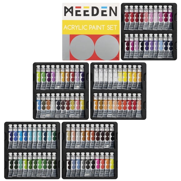 MEEDEN Heavy Body Acrylic Paint Set, 100 Colors Acrylic Paint Tubes, Non-toxic 0.41 fl Oz /12ml Acrylic Paints for Adults, Beginn