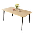 thumbnail image 2 of GZXS 63" Long Dining Table in Natural Wood MDF Top & Black Iron Legs, Mid-Century Industrial Rectangular Table for 6-8 People, Easy Assembly, Perfect for Apartments, Dining Room, Patio, 2 of 8