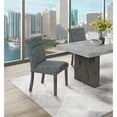 thumbnail image 4 of SHARON GREY 2PK Dining Chairs: Modern Contemporary 100% Polyester Upholstered Side Chairs with Extended Back, Solid Wood Frame, Foam Fill, Wipe Clean. Ideal for Dining Room. 18"x22.5"x39", Set of 2., 4 of 6