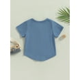 thumbnail image 4 of Arvbitana Toddler Baby Boys Girls Solid Color T-Shirts Short Sleeve V Neck Sweatshirt Summer Loose Classic Pullover Basic Tee Tops 6M-4T, 4 of 7