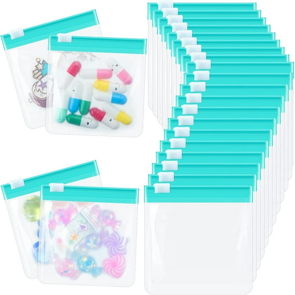 Pill Pouch Bags Zippered Pill Pouch Reusable Pill Baggies Clear Plastic Pill Bags Self Sealing Travel Medicine Organizer Storage with Slide Lock for Cod Liver Oil, Pills and Small Items (10 Pieces)