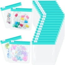 Pill Pouch Bags Zippered Pill Pouch Reusable Pill Baggies Clear Plastic Pill Bags Self Sealing Travel Medicine Organizer Storage with Slide Lock for Cod Liver Oil, Pills and Small Items (10 Pieces)