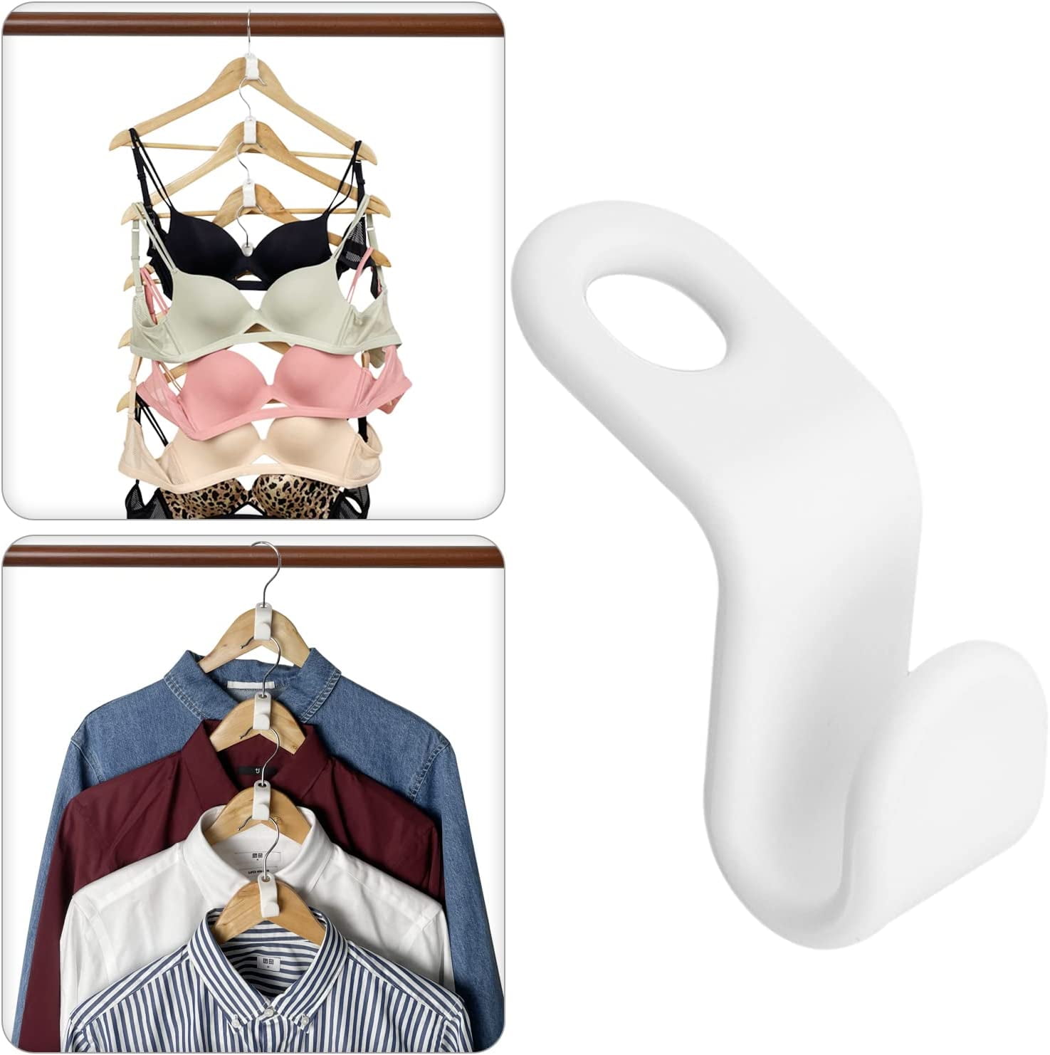 100 Piece Clothes Hanger Connector Hooks Hanger Extender Clips Space