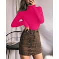 thumbnail image 2 of Women's Mock Turtle Neck Long Sleeve Tops Bodysuit Jumpsuit, 2 of 3