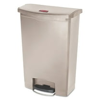 Rubbermaid Commercial Slim Jim Resin Step-On Container Front Step Style 24 gal Beige 1883552