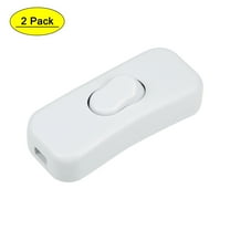 Uxcell AC 250V 2A On/Off Inline Cord Switch White for Desk Lamp 2 Pack