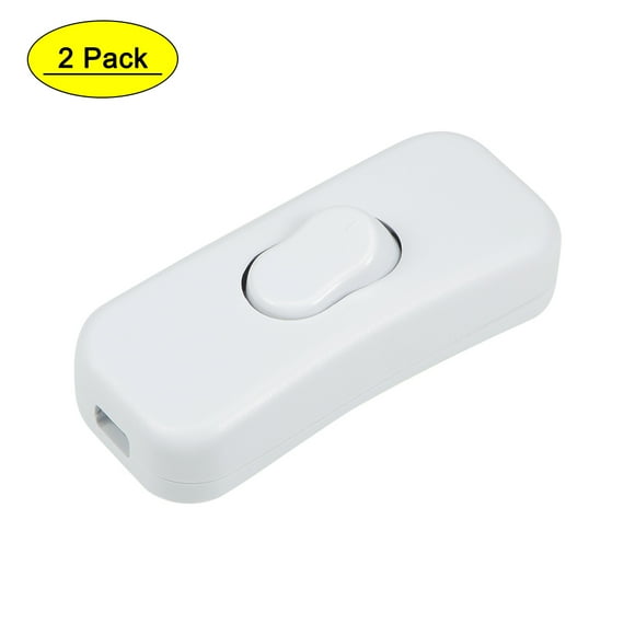 Uxcell AC 250V 2A Interruptor de cable en línea blanco para lámpara de escritorio 2 paquetes