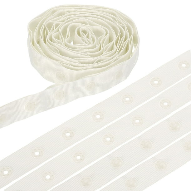 Cinta de Botones a Presión de 3 Yardas, Cinta de Botón de Poliéster Plástico, Reemplazo de Cinta de Botones a Presión para Ropa de Manualidades de Costura, Beige