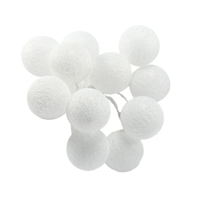 A Christmas Cotton Ball Light String Battery Operated Holiday Decoration Lights Style A For Room Tent Cotton Thread Light Strip Warm White Pvc