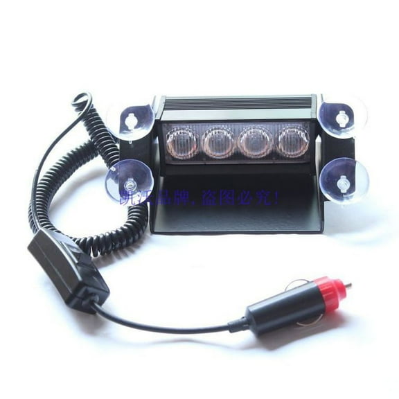 Emergency Vehicle Dashboard Light, Universal Fit SMD Led Lights With Pc Lens For High Visibility In Fog Rain Snow, Strong Suction Cups For Firm Attachment To Windshield Or Dash