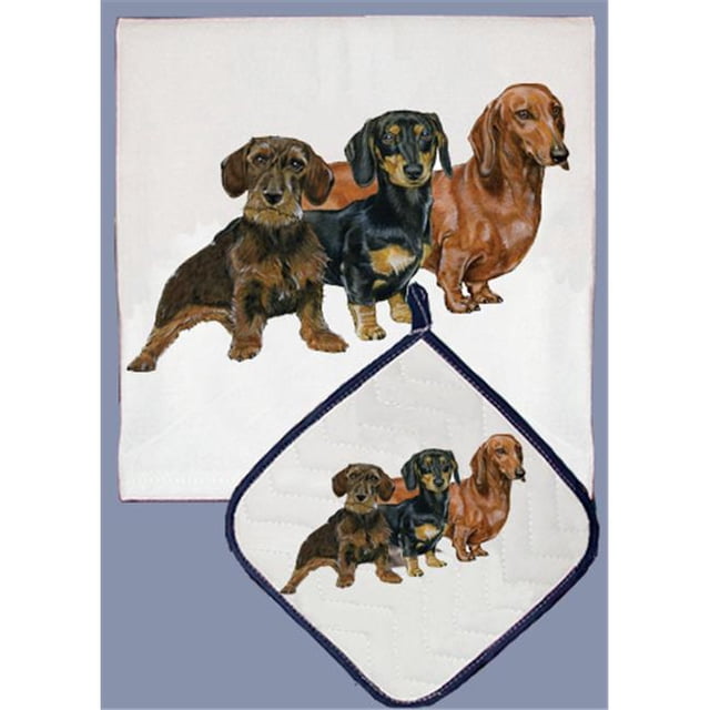 Pipsqueak Productions DP526 Ensemble de Torchons et Porte-Casserole - Dachshund