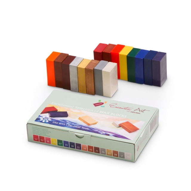 Bloques de cera para arte encáustico Mercurius, set de 16 colores
