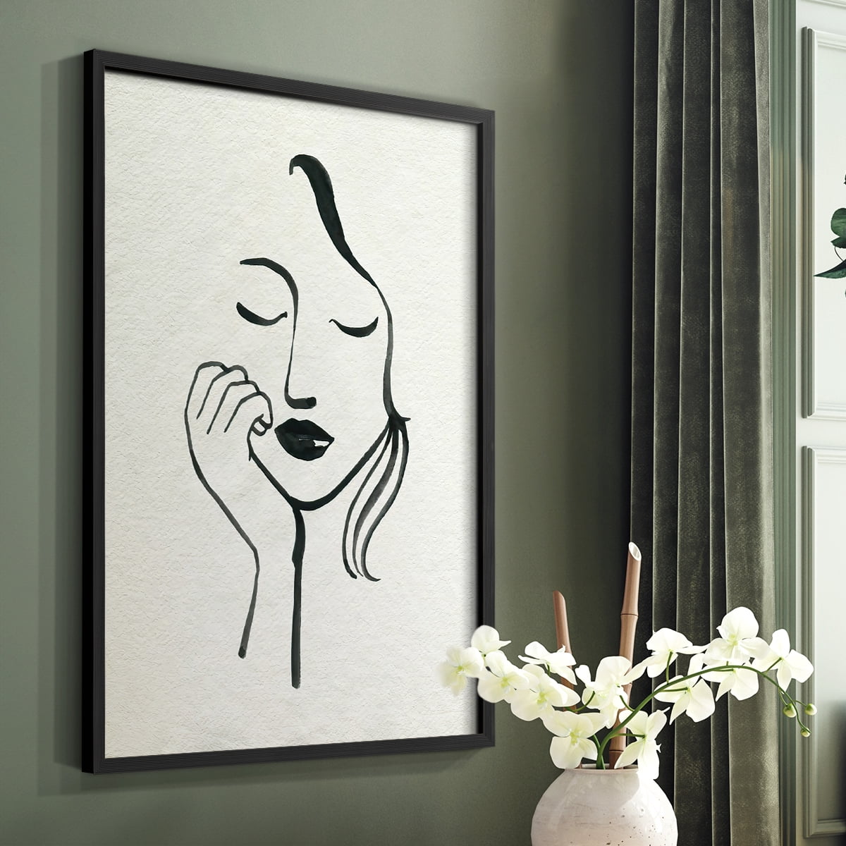 Day Dreamer I Framed Print in Black Solid Wood Framed Print No Nail Hanging