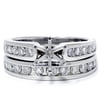 Pompeii 1ct Diamond Engagement Matching Wedding Ring Setting 14K White Gold (G/H,I2)
