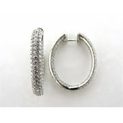 Ne106 Micro Pave Silver And Cz Earring