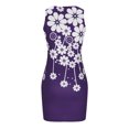 thumbnail image 4 of SMihono Robe d'Été Grande Taille pour Femmes 2023 Mode Décontractée d'Été Sans Manches Coupe Ajustée Imprimée Col Rond Robe, 4 of 5