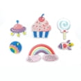 thumbnail image 4 of Un juego de 6 lindas pegatinas de tela de arcoíris, cohete espacial, pequeñas pegatinas decorativas bordadas frescas, 4 of 4