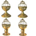 thumbnail image 1 of Candelero de Jaula de Pájaros de 2 Piezas, Soporte de lámpara de Té Dorado, Decorativo para Navidad Gloria Portavelas de jaula de pájaros, 1 of 9