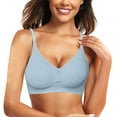 thumbnail image 1 of PEASKJP Bras for Women No Underwire Wireless Full Coverage Bra with Back and Side Support, Blue XL, 1 of 3