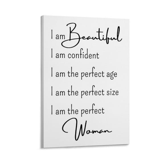I Am Beautiful, I Am The Perfect Woman Affirmation Words, Self Care Print Poster Decorative Painting Canvas Wall Art Living Room Posters Bedroom Painting