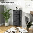 thumbnail image 4 of 4 Drawers Dresser for Bedroom, Vesteel Fabric Chest of Drawers Tall Storage Tower with Wood Top and Sturdy Steel Frame, Storage Organizer Unit for Closet, Living Room, Hallway - Black, 4 of 7