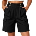 thumbnail image 2 of MLCDZ Women's Lightweight Hiking Cargo Shorts Elastic Waist Wide Leg Loose Fit Shorts Multiple Pockets Running Athletic Camping Travel Golf Short Pants, 2 of 10