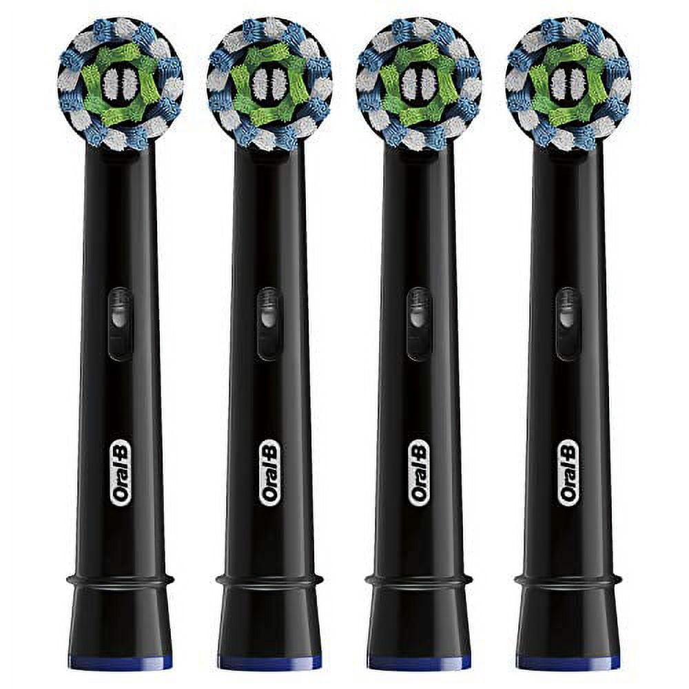 Oral-B Crossaction Electric Toothbrush Replacement Brush Head Refills, Black, 4 Count