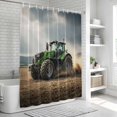 thumbnail image 6 of Farmhouse Tractor Bathroom Shower Curtains with 12 Hooks Polyester Waterproof Shower Curtain for Stalls and Bathtubs Farm Green Car Countryside Decorative Bathroom Privacy Curtain 72x84 Inches, 6 of 9