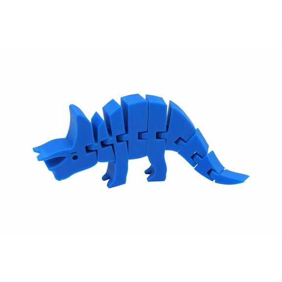 Clever Contraption Friendly Fidget Triceratops | Flat Articulating Sensory Dino for and Adults