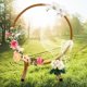 thumbnail image 4 of Arco de metal redondo jardín plantas vides cenador arco para boda cumpleaños 1.8cm Dorado Yuyangstore arco de boda, 4 of 7