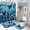 Ocean Orca Nautical, variant on 4Pcs Killer Whale Fantasy Shower Curtain Sets, Bath Mat and Rugs, Tropical Ocean Animal Orca Shower Curtain with Hooks for Bathroom