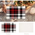 thumbnail image 5 of Tartan Checkered Placemats, Plaid Modern Abstract British Red Black Table Mat Linen Burlap Washable Double-Deck Heat Insulation for Dining Table Kitchen Table Set of 4 (12 x 18 inch), 5 of 6