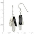 thumbnail image 2 of FB Jewels Sterling Silver Black Agate White Howlite & Rock Quartz Earrings, 2 of 2