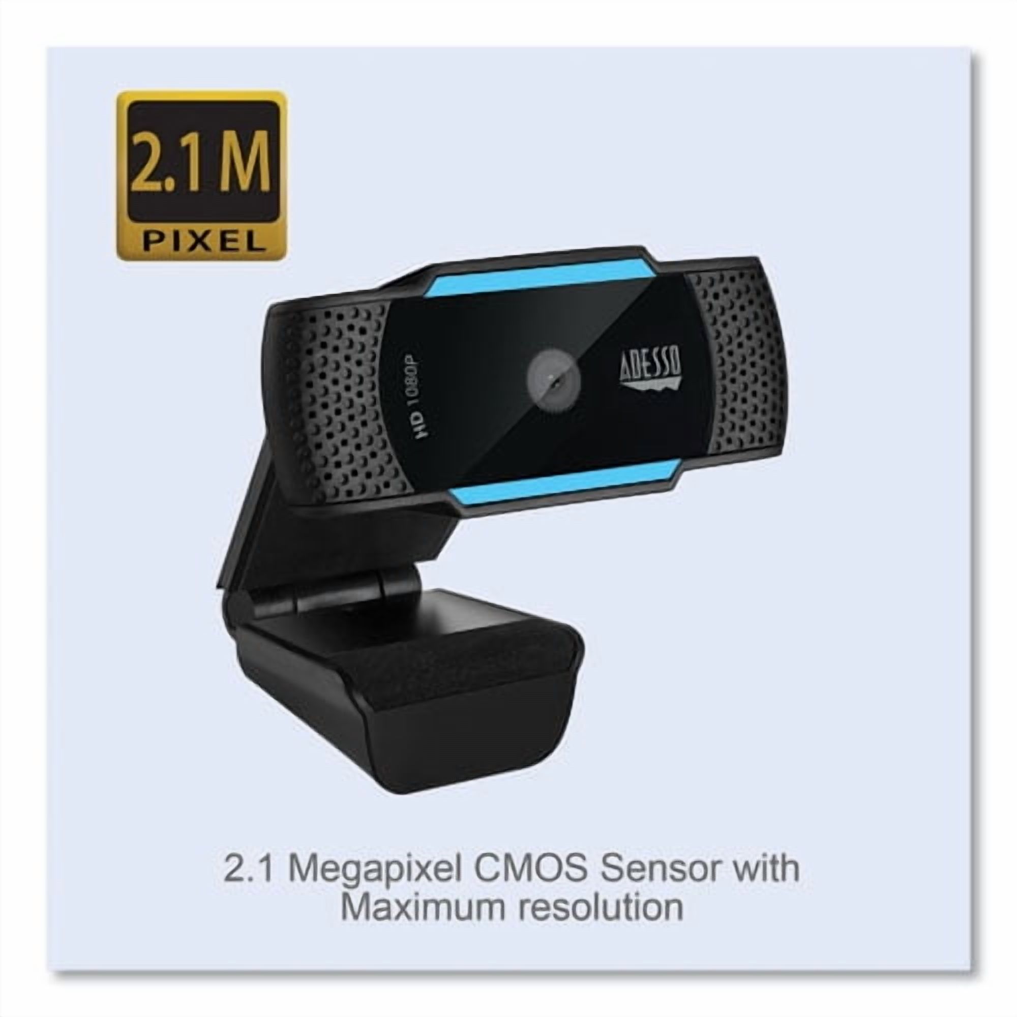 CyberTrack H5 1080P HD USB AutoFocus Webcam with Microphone, 1920 pixels x 1080 pixels, 2 Mpixels, B | Bundle of 2
