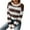 Coffee, variant on MuZeFu Sweaters for Women Clearance under $10.00 Crewneck Sweaters Women's European And American Contrasting Striped Casual Pullover Sweater