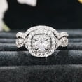 thumbnail image 4 of 2 Pcs/Set Gorgeous 925 Silver Rings Cubic Zircon Wedding Band Jewelry Sz 6-10, 4 of 9