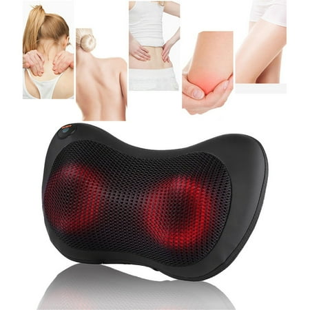Ergonomic Design Black Safe Portable Car Companion Pillow Massager Equipped with Overheat Protection Device